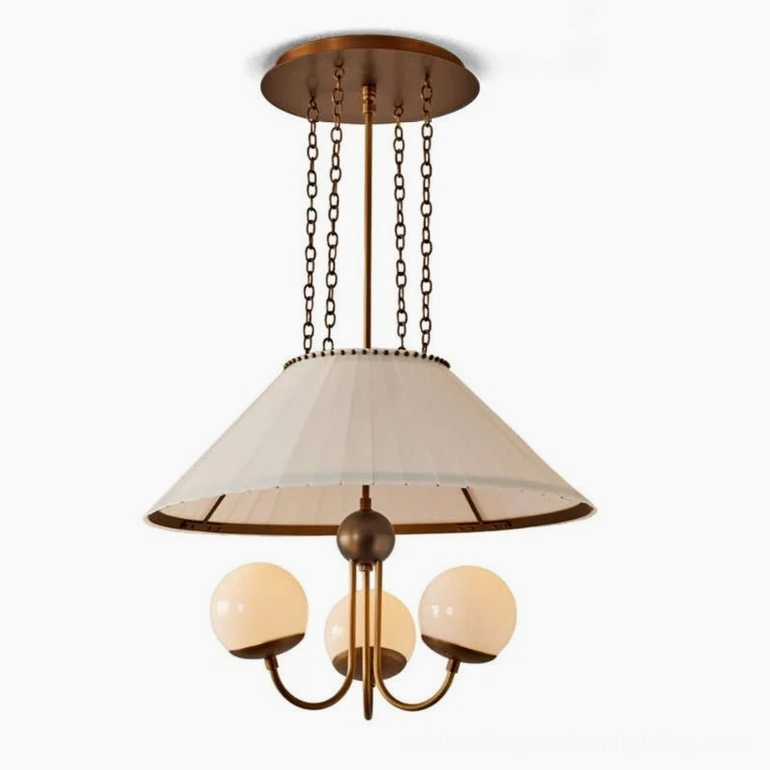 Antique bronze brass chandelier 23.6 inch diameter mid-century modern style