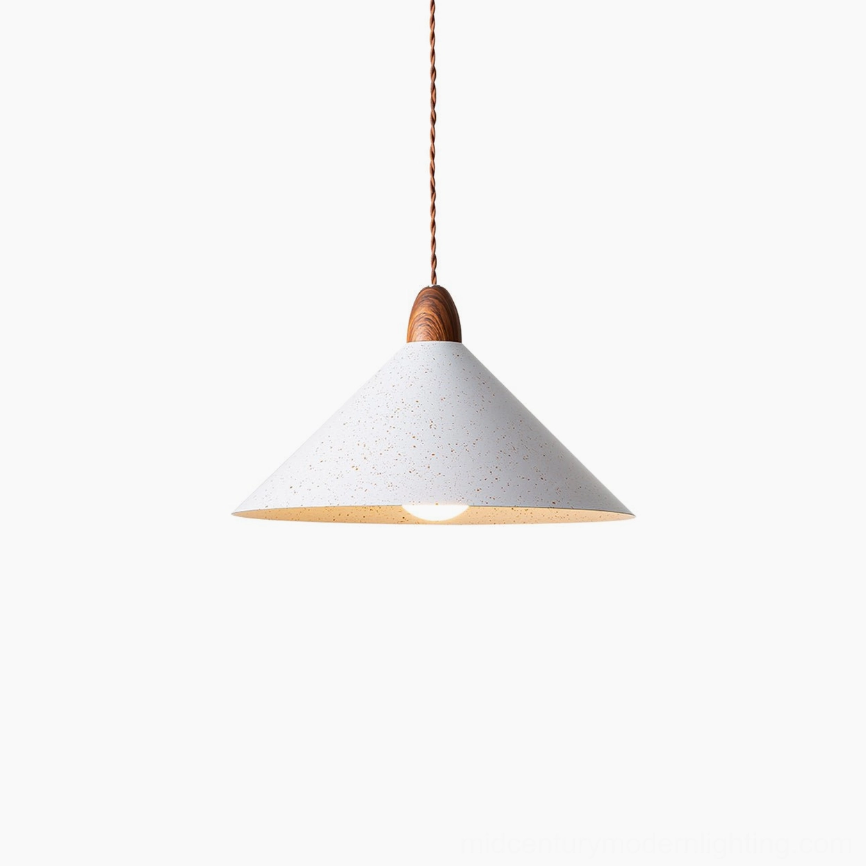 Anye pendant light 35cm large size variant - white and wood grain Scandinavian pendant design