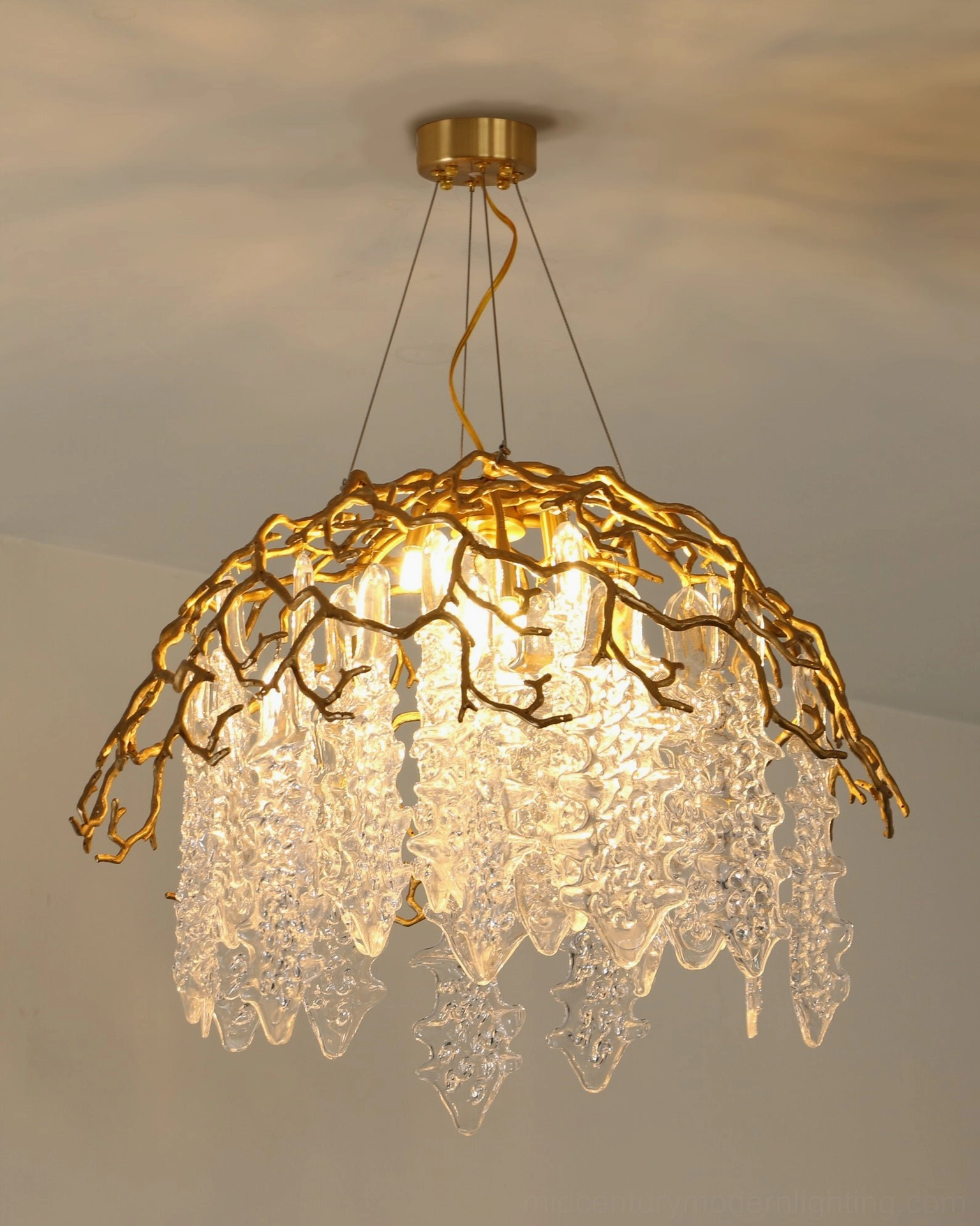 Aqua Dome Chandelier Interior Design Application in Contemporary Space