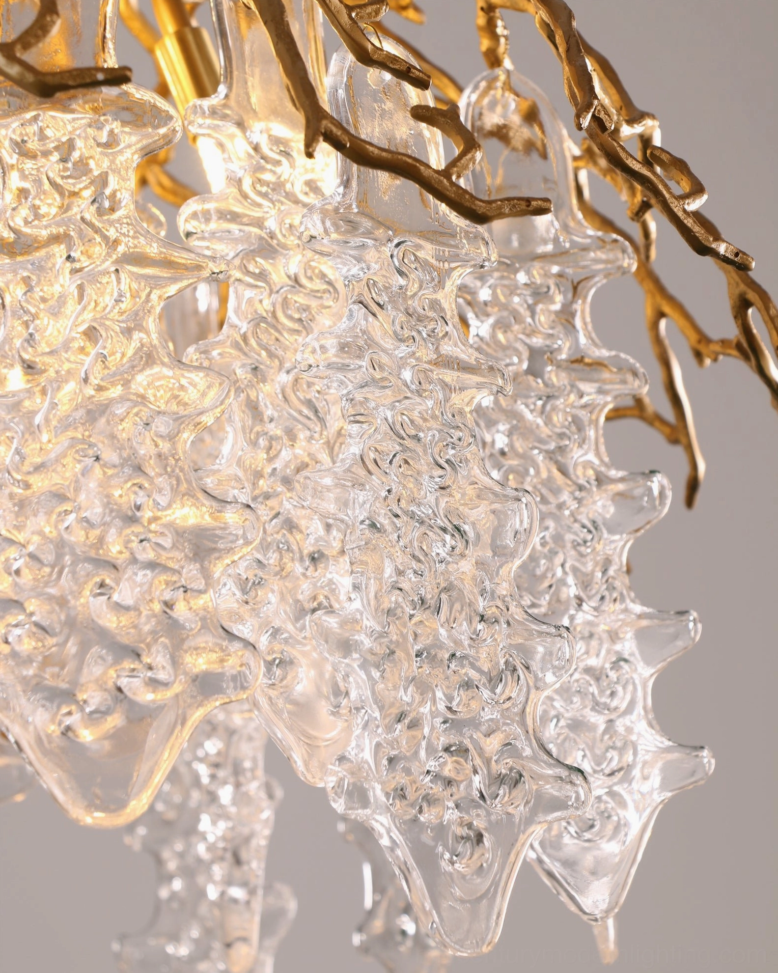 Aqua Dome Modern Chandelier Pendant Crystal Detail Shot