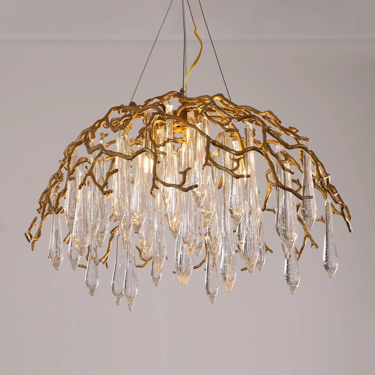 Aqua Dome Chandelier Pendant Arrangement and Spacing Detail
