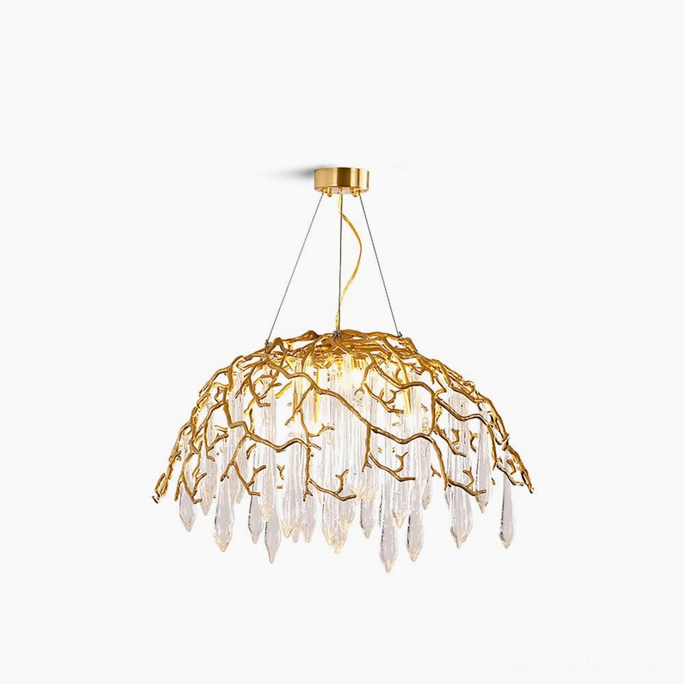 Aqua Dome Crystal Chandelier Complete Product Photography