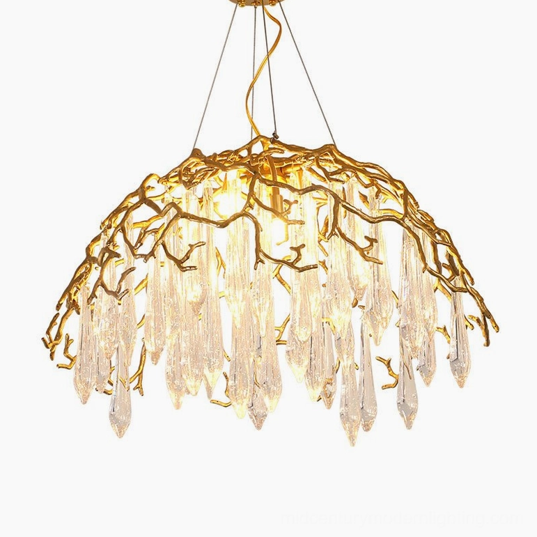 Aqua Dome Chandelier Model Showcase with Clear Background