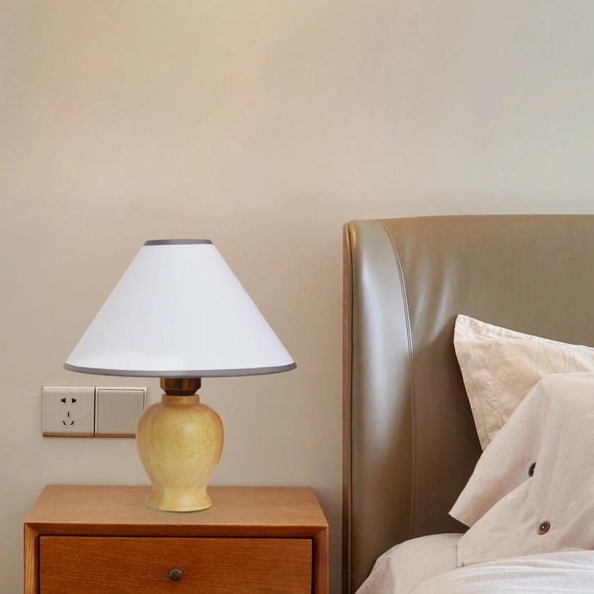 Arbol mid-century modern wooden table lamp complete product shot showing proportions and design silhouette details