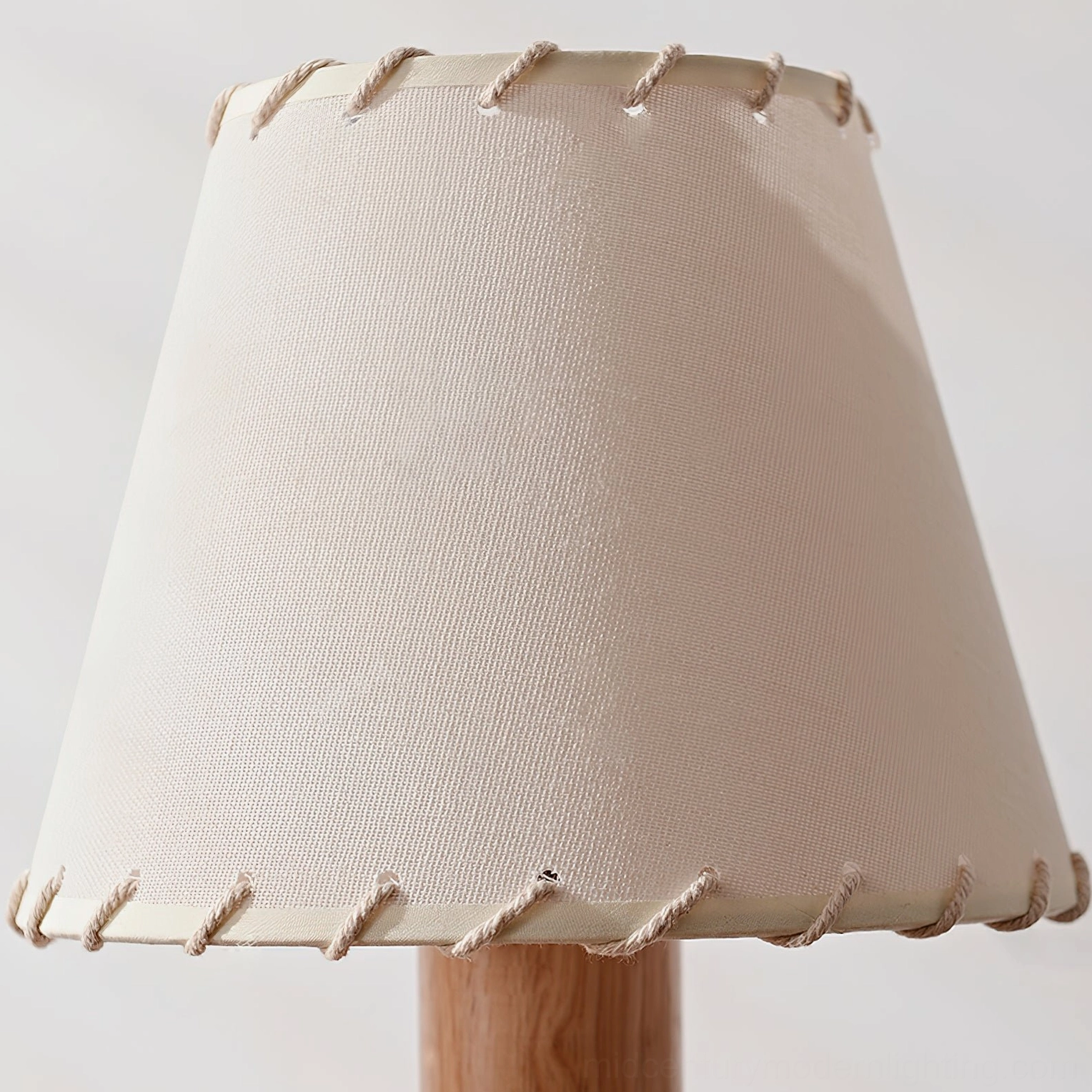 Arbor table lamp craftsmanship hand-stitched fabric shade close-up