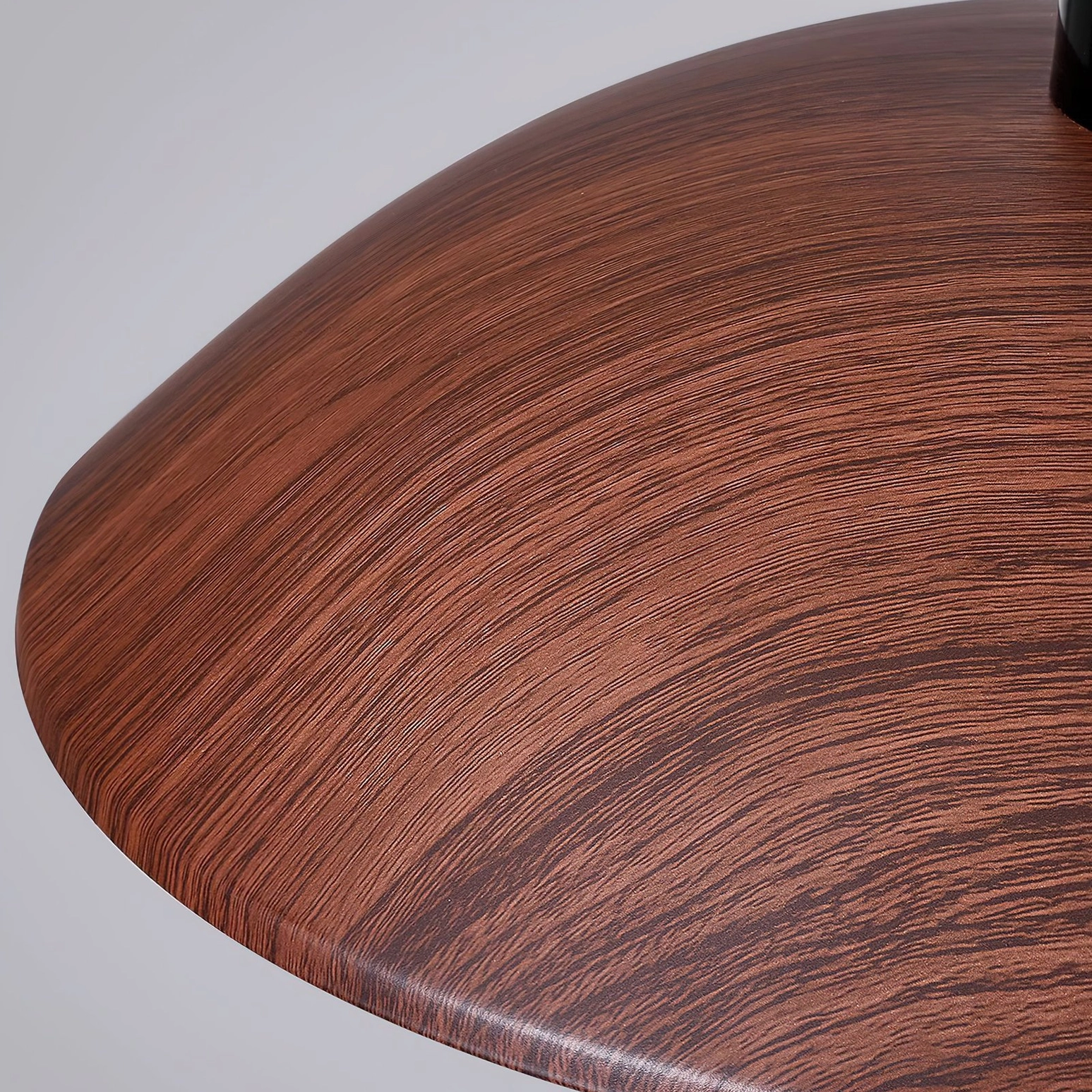 Arcadian pendant light walnut wood grain texture showing rich brown surface finish