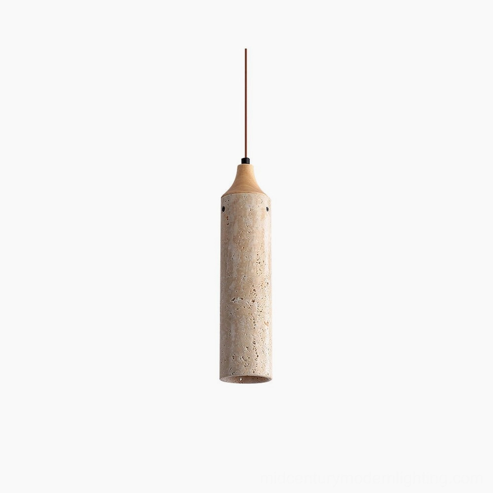 Arlene travertine wood pendant lamp installation angle and height reference for interior spaces