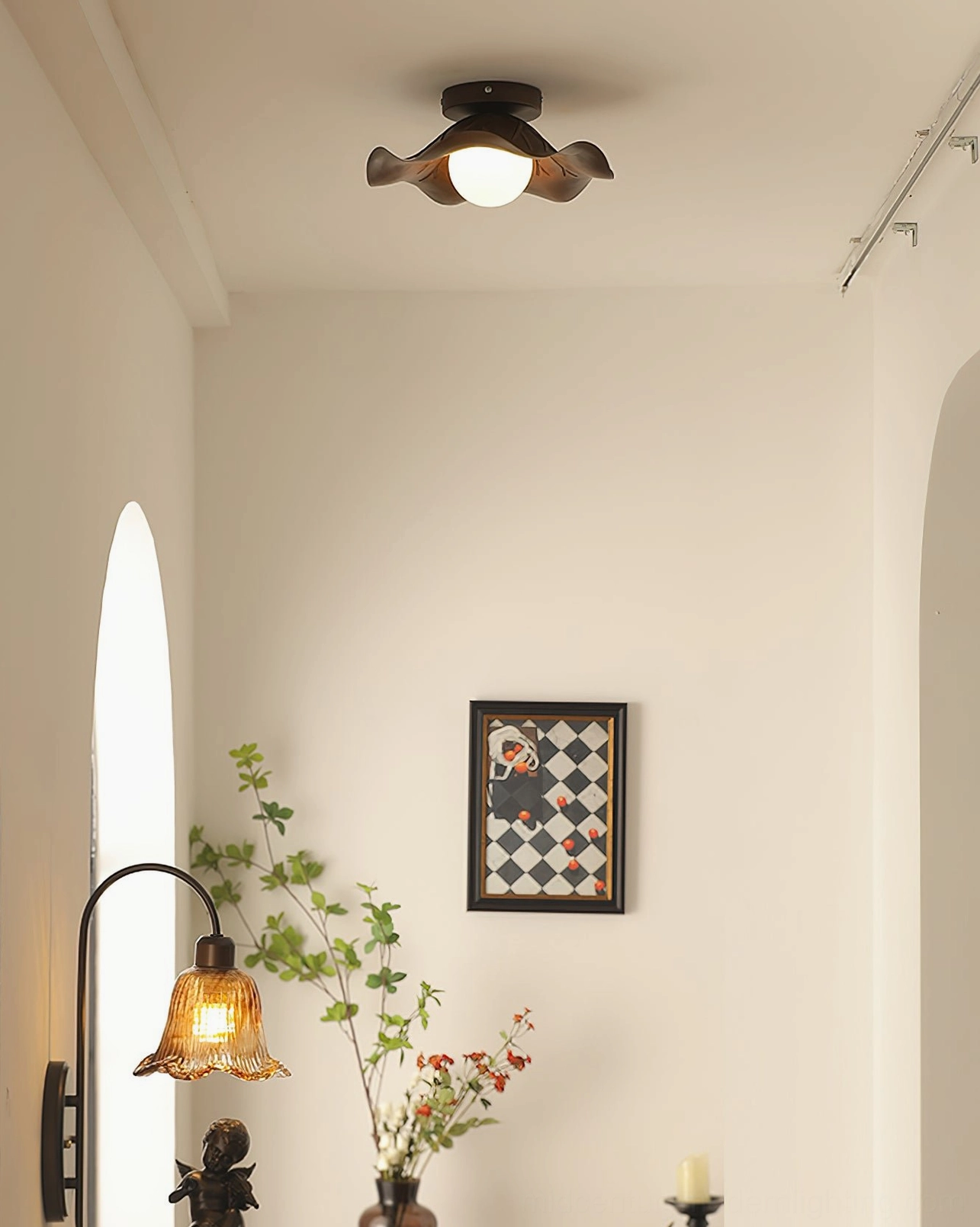 Arundel ceiling lamp bedroom corner angle minimalist white wall ambient glow