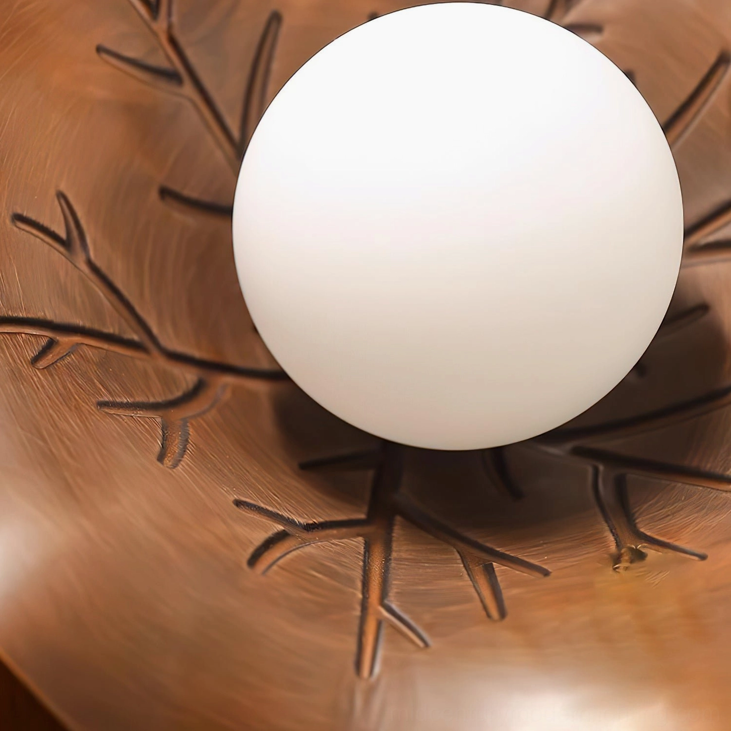 Arundel petal lamp walnut finish mid-century modern sculptural ceiling fixture