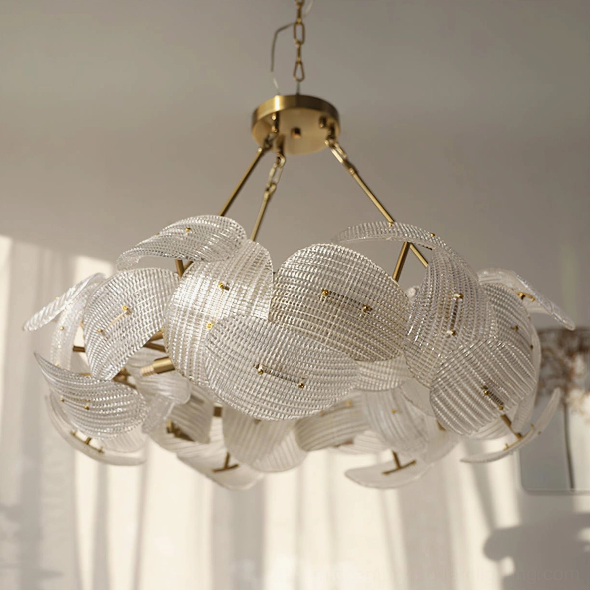 Aster chandelier ceiling mounted fixture gold hardware contemporary style