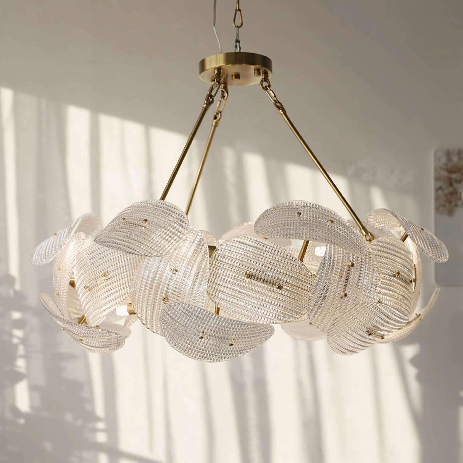 Aster crystal pendant light shade opaque glass design luxury fixture