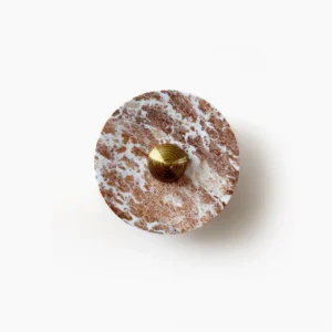 Aurora red marble round wall lamp with integrated LED, modern minimalist design on white background