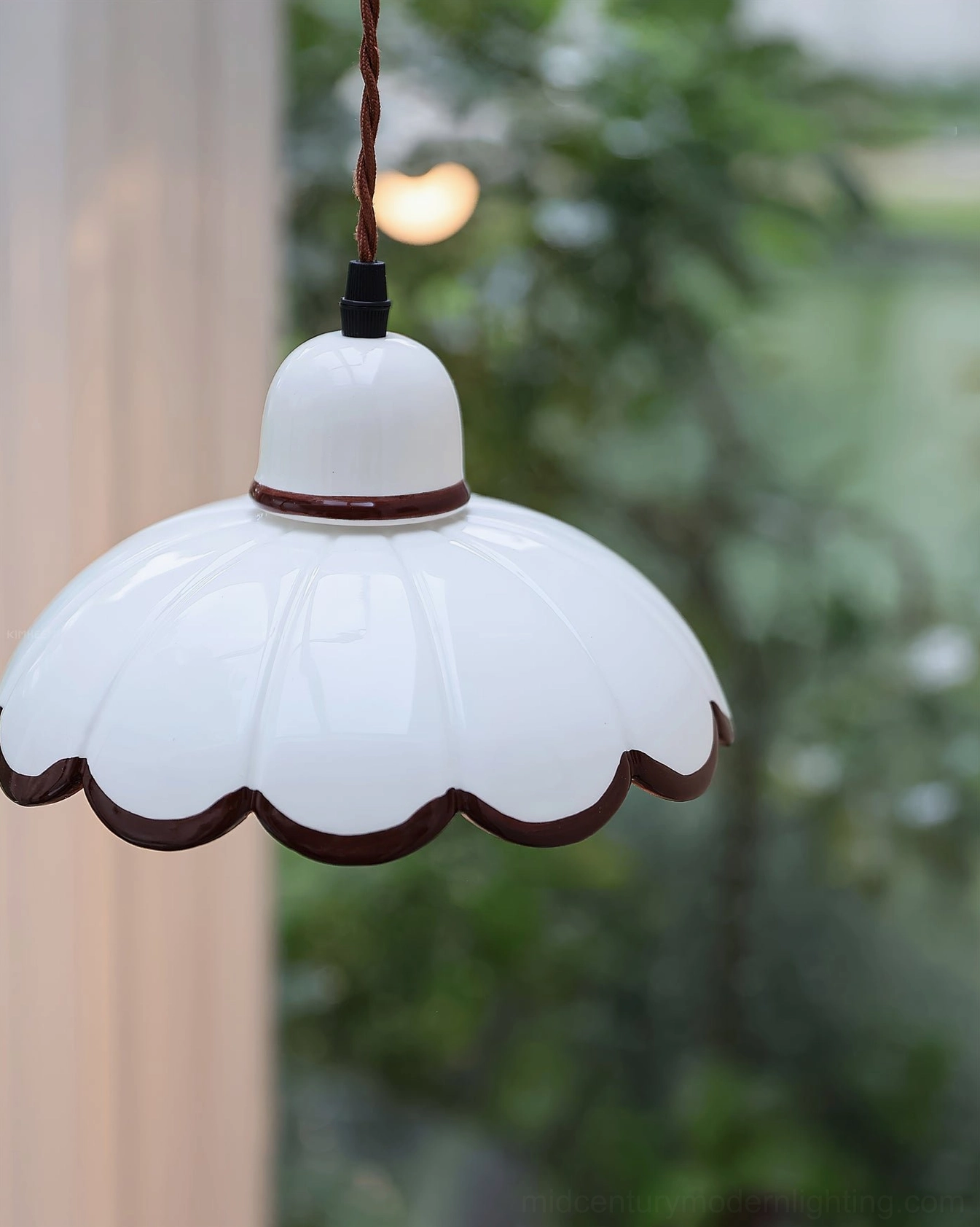 Avalon scalloped ceramic pendant light product detail and craftsmanship