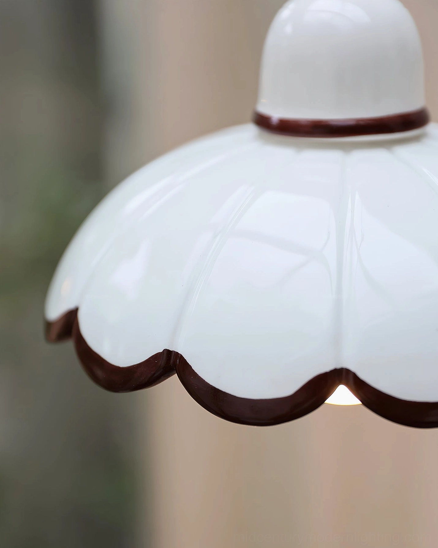 Avalon pendant light installation showing shade and mounting assembly