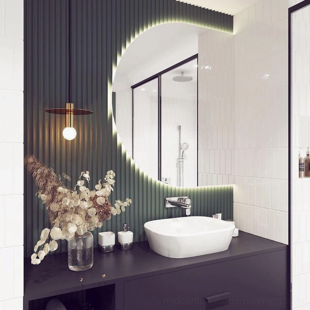 Avida mid-century modern pendant light fixture available in black, white, and brass finishes for contemporary interiors