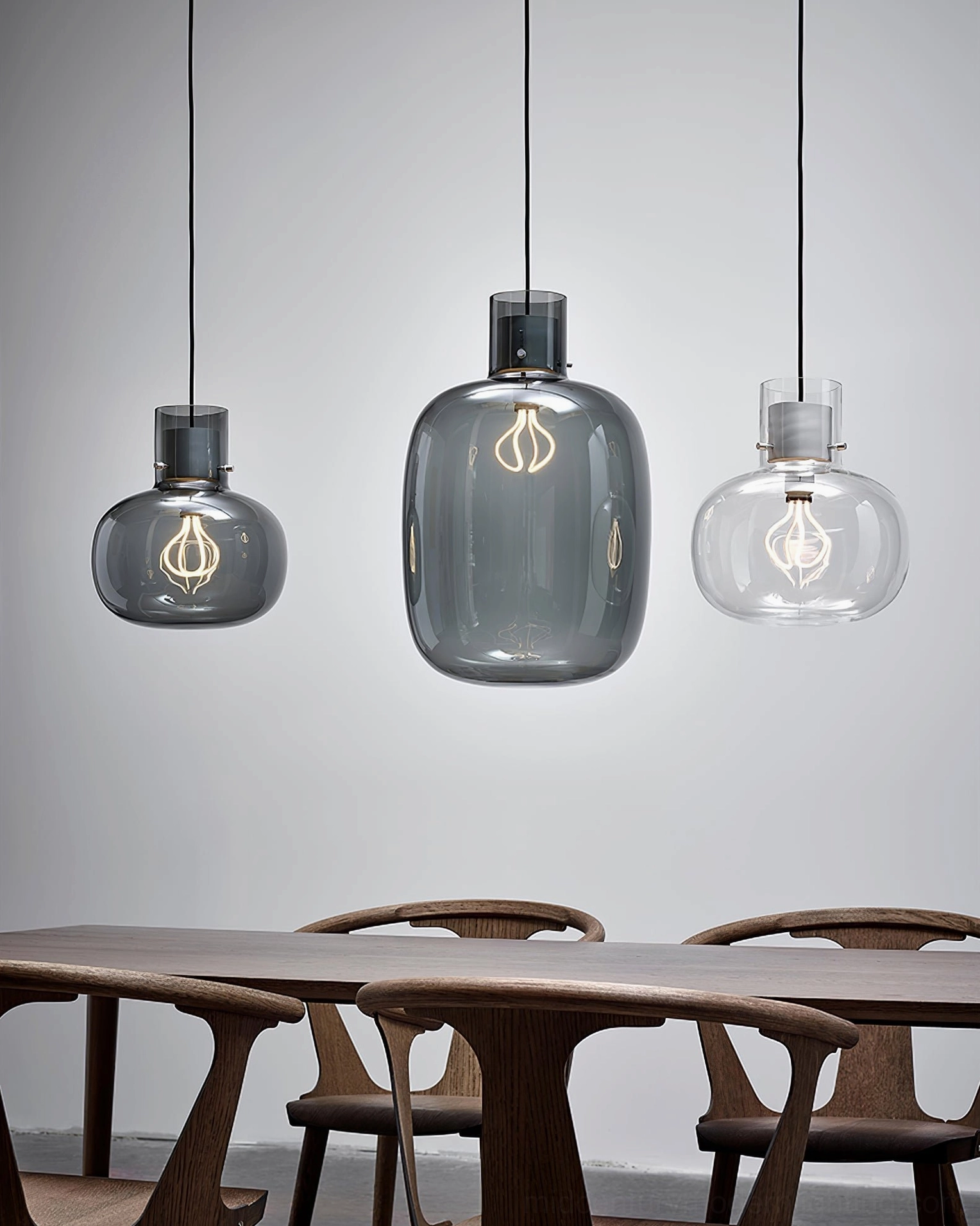 Awa pendant light close-up of glass diffuser texture and finish, hand-blown artisanal quality