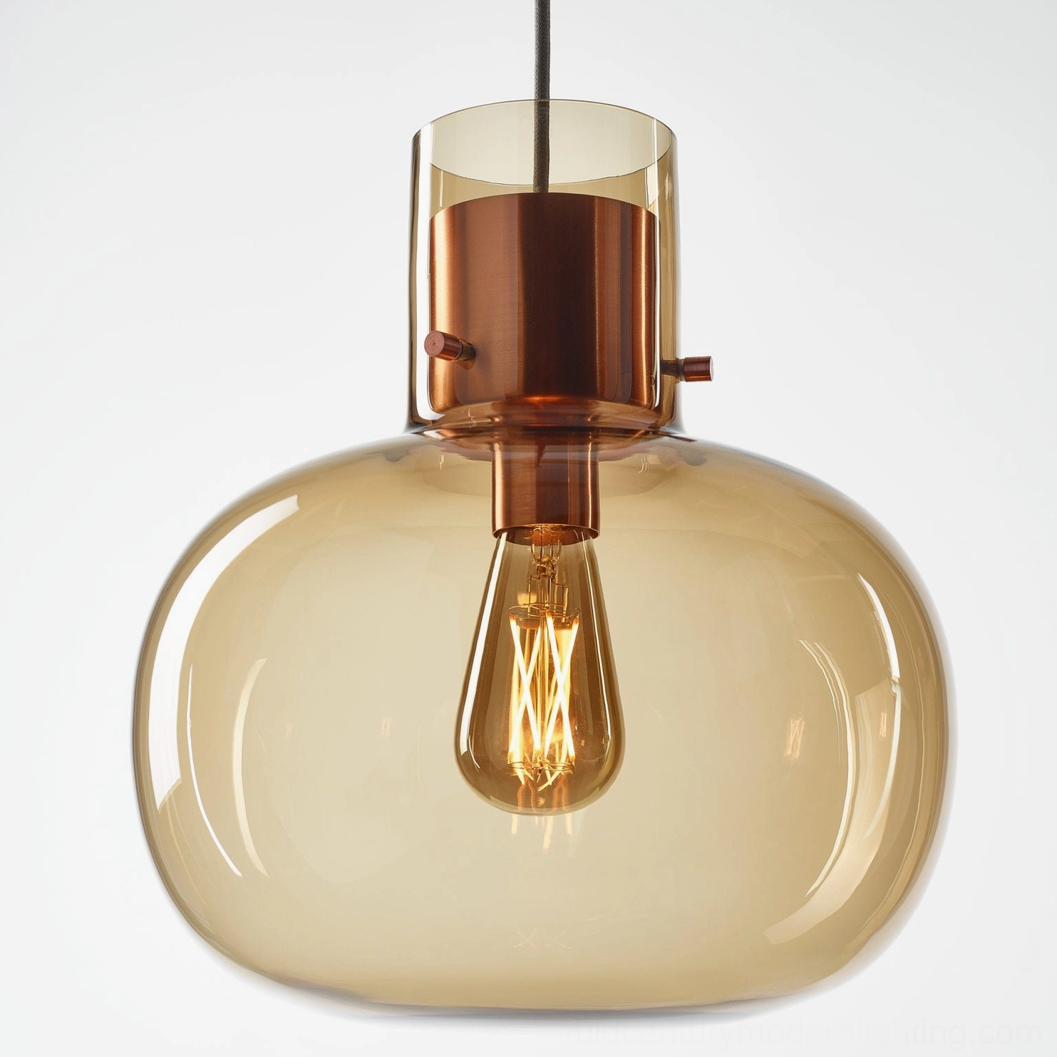 Awa pendant light collection showing size variation, compact and large glass bubble designs