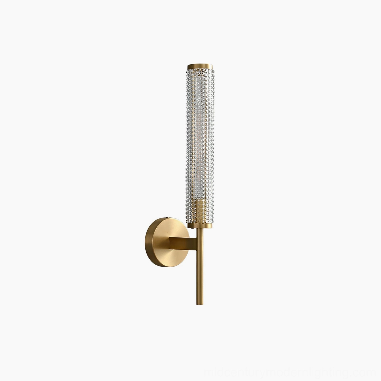 Baldassare brass wall sconce side profile showing geometric simplicity