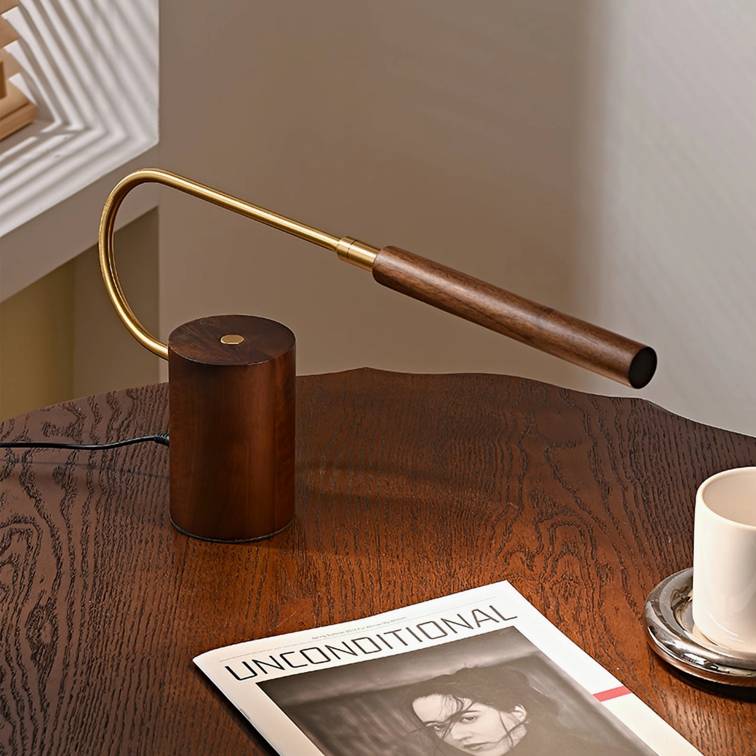 Banker Slim rechargeable LED table lamp full product shot demonstrating minimalist mid-century design