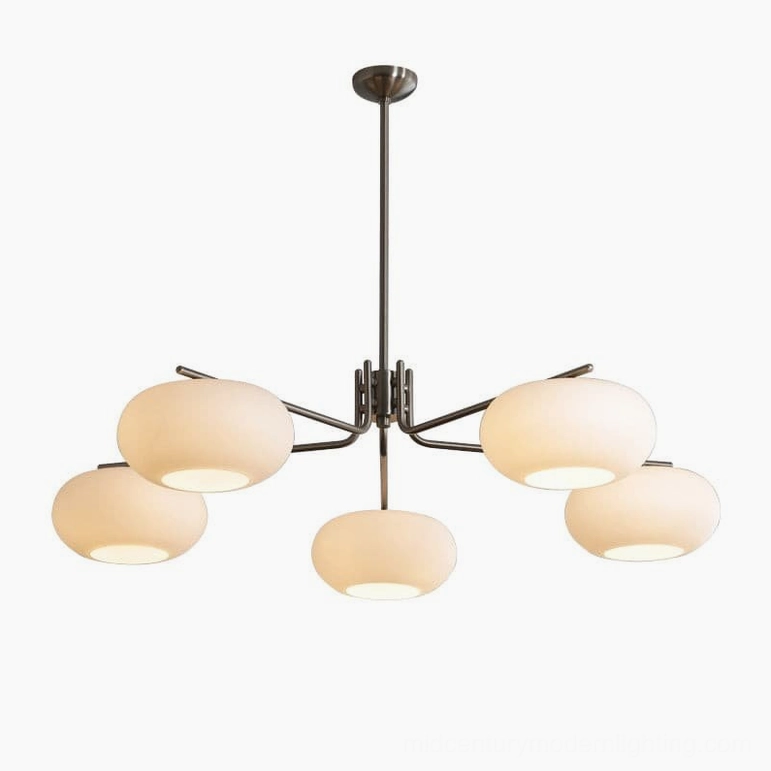 Barndon frosted glass chandelier fixture showing complete design versatility for modern home interiors