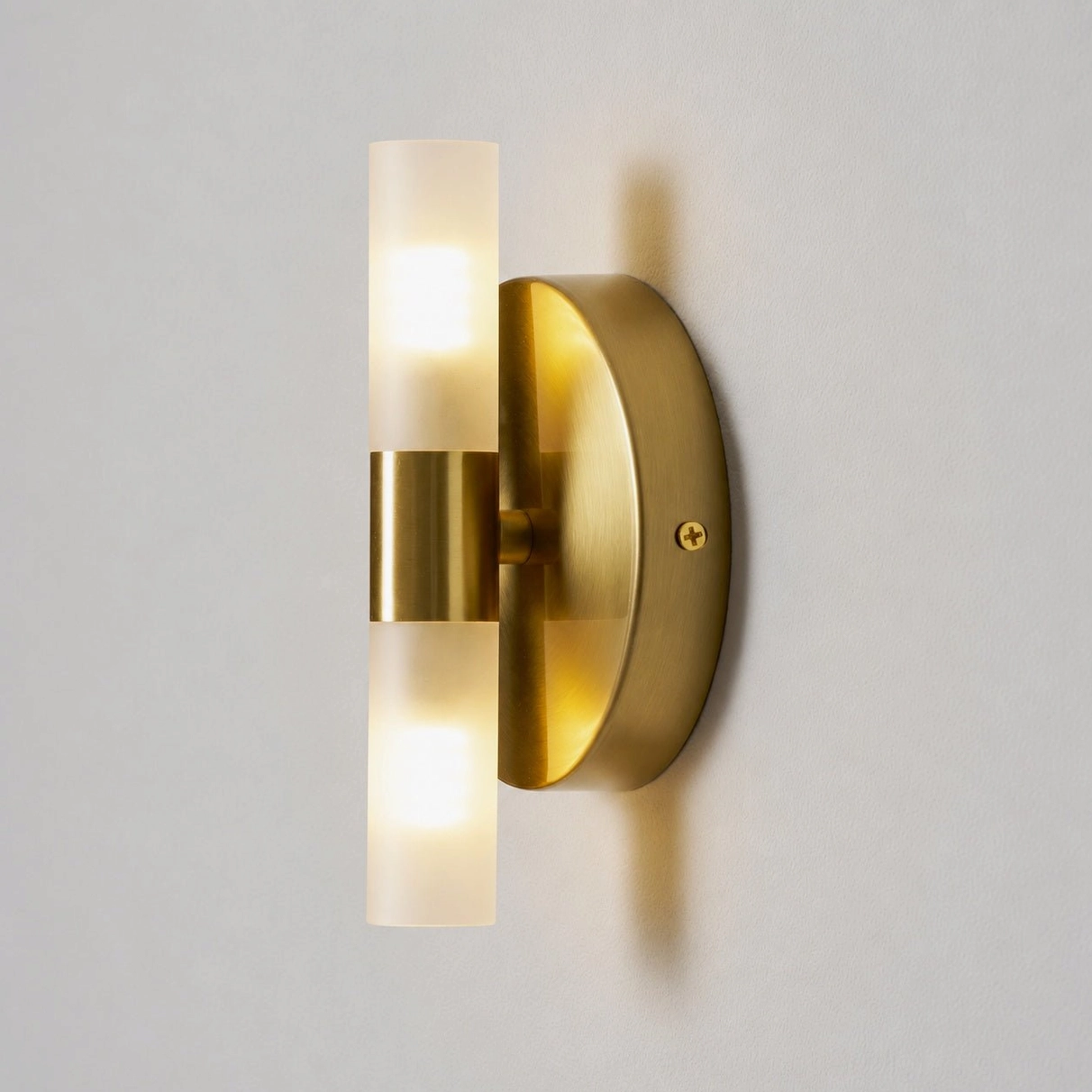 Barton wall sconce ambient light emission, upward and downward glow demonstration