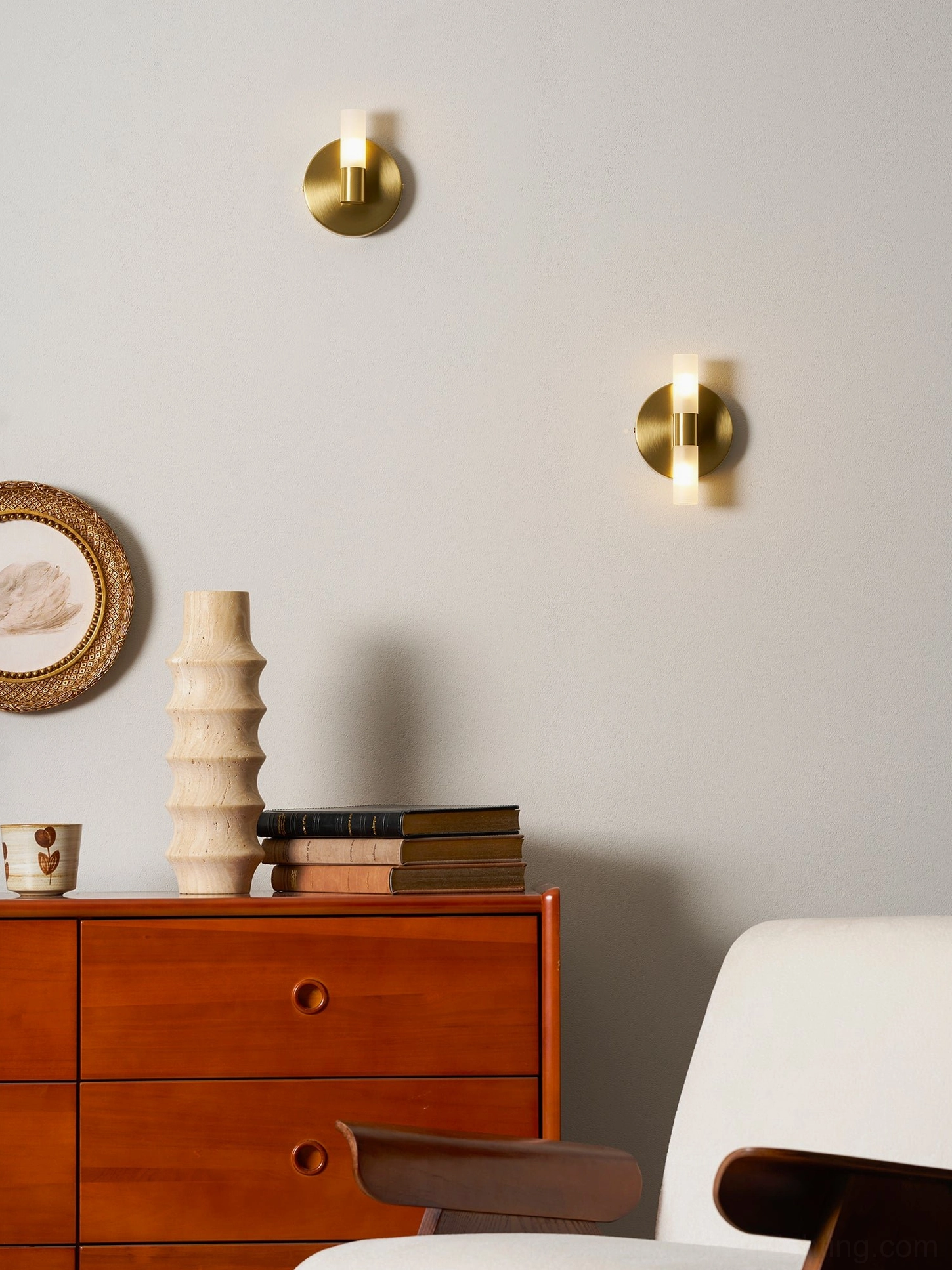 Barton wall sconce dimension guide, 6cm x 8cm footprint with height options