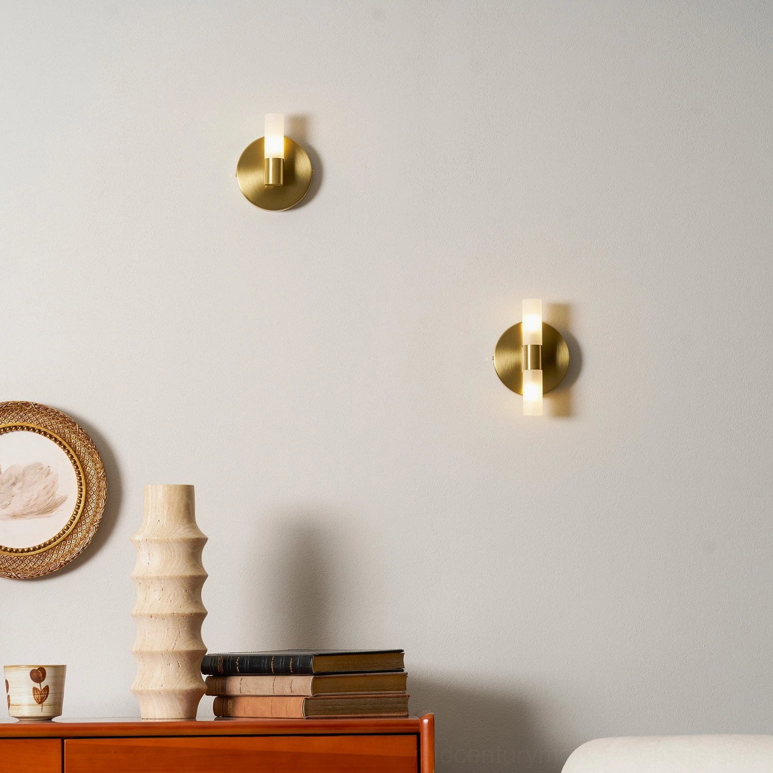 Barton wall sconce size comparison, compact vs statement height visualization