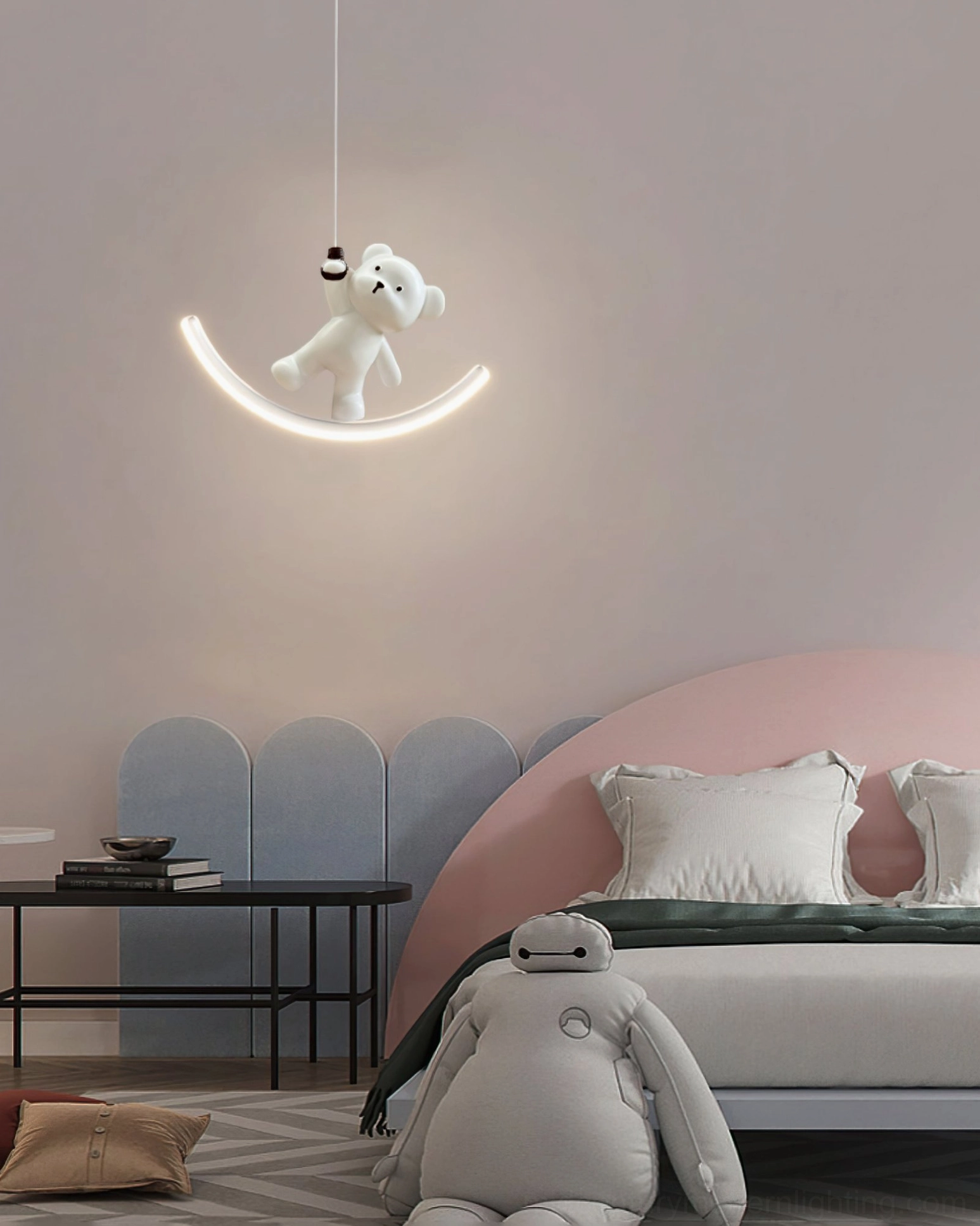 Bear pendant lamp in contemporary living space - modern ceiling pendant fixture styling