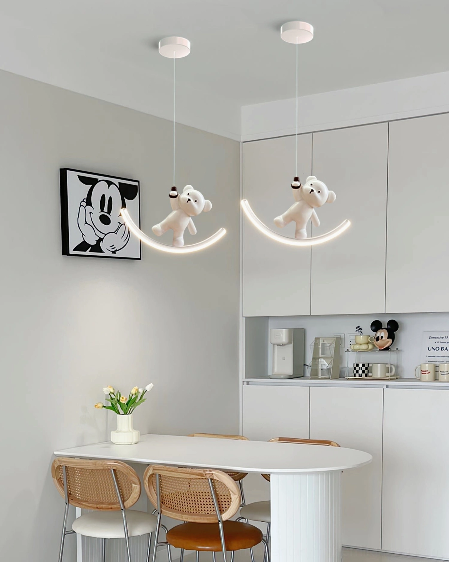Black bear pendant light - modern pendant fixture in dark finish variant