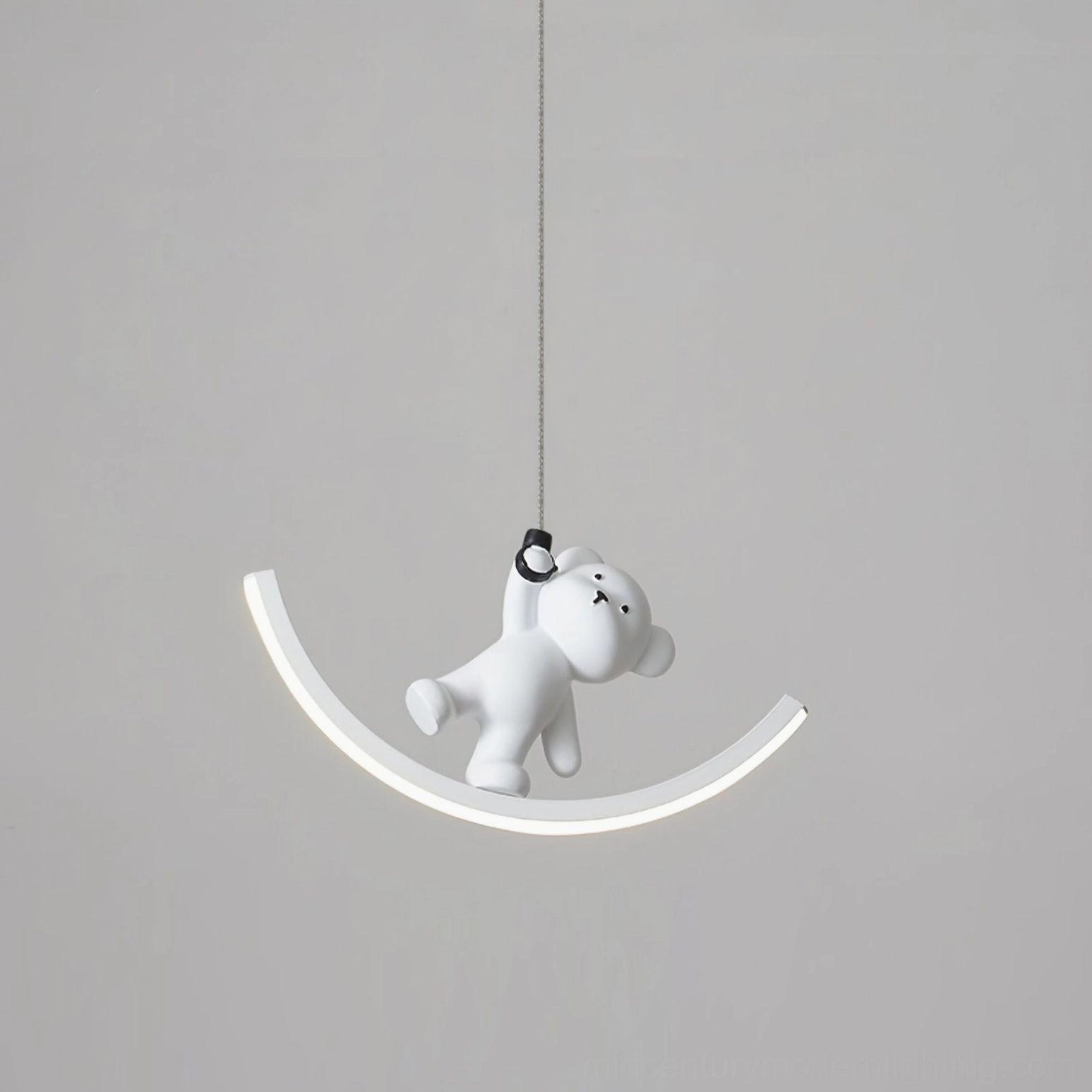 Bear resin pendant light - product overhead perspective showing sculptural silhouette