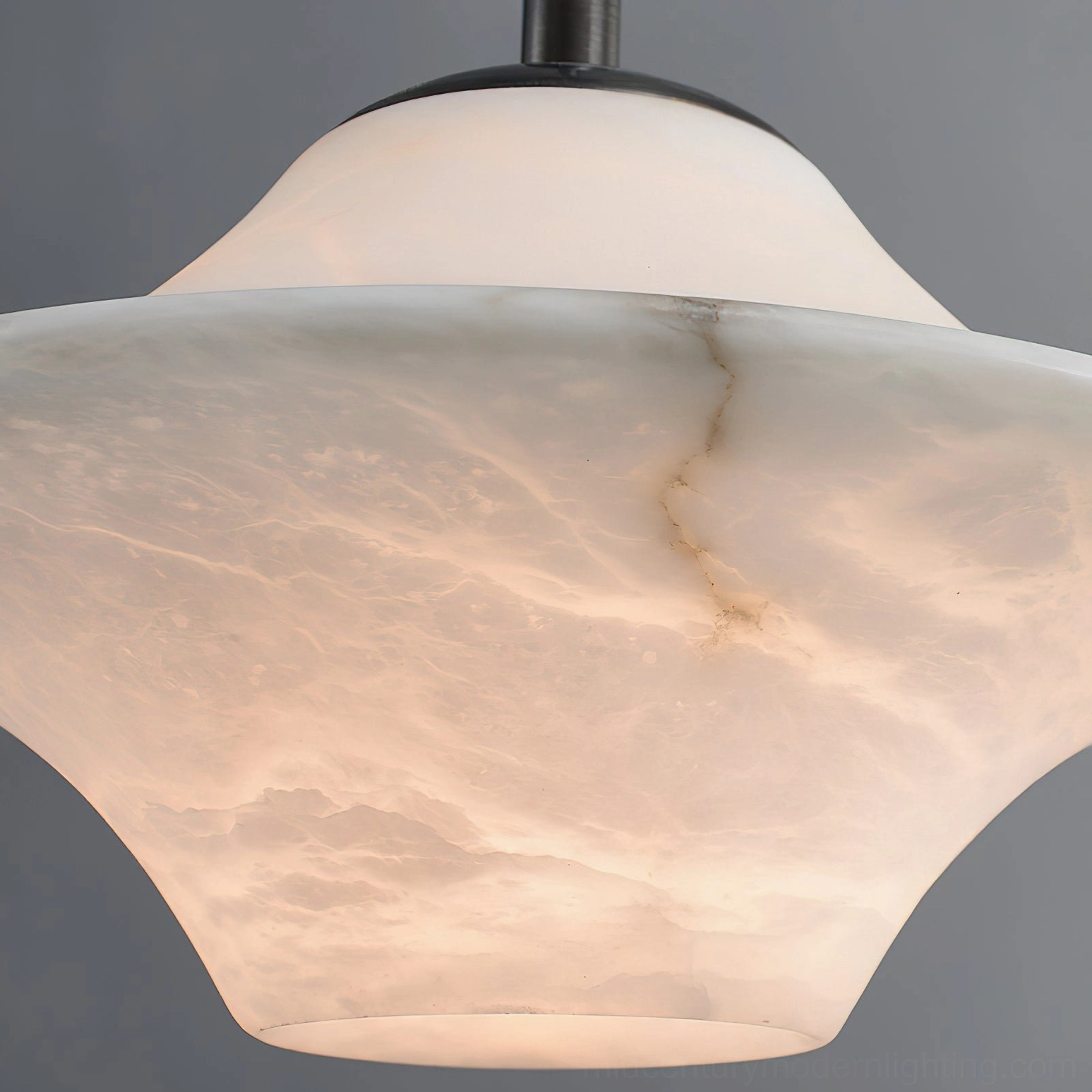 Beckett natural alabaster pendant light multiple size comparison - small medium large sculptural fixtures side by side