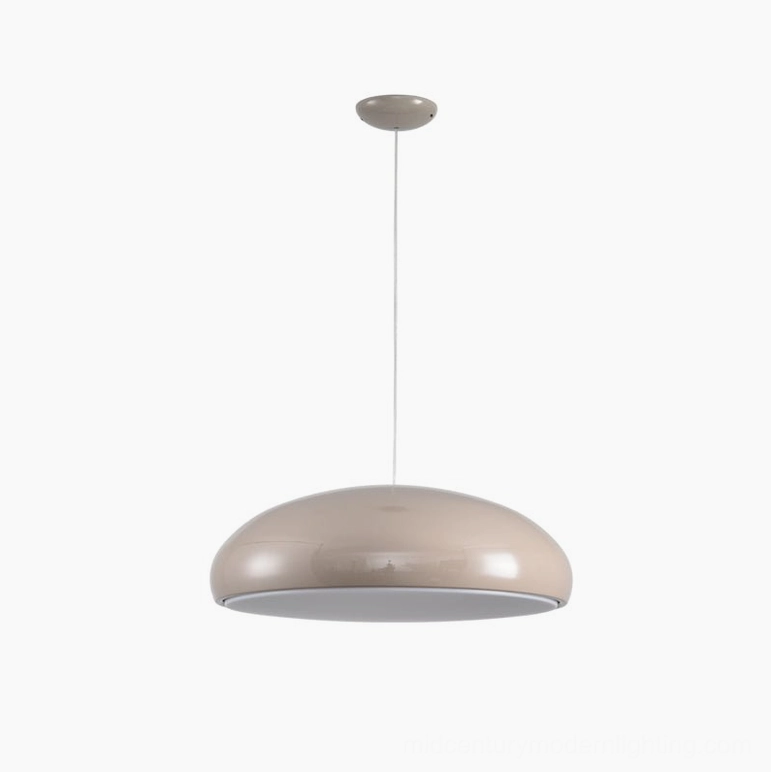 Beige Aicia dome pendant light small size hanging studio view mid-century