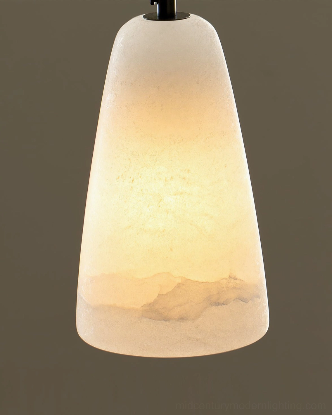 Warm glowing Belfry pendant light with exposed filament creating artistic illumination effect