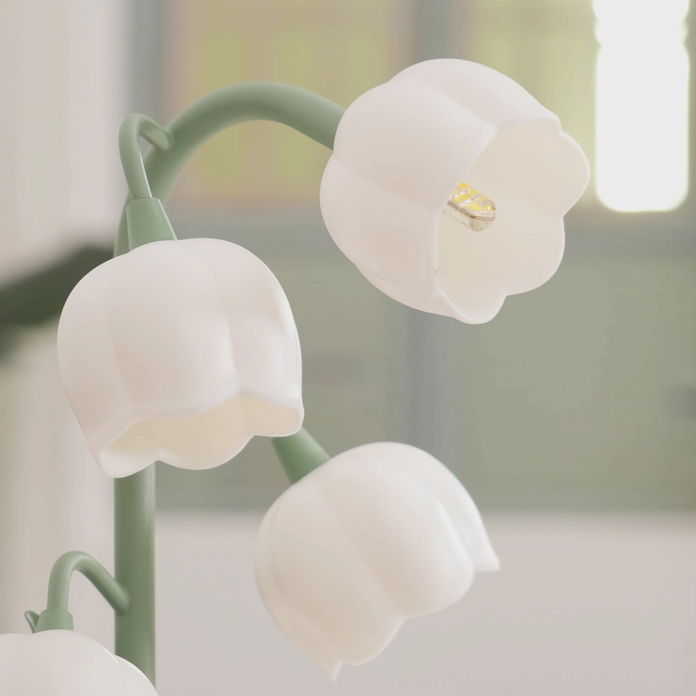 Bell Orchid Table Lamp installation ready with plug and cord displayed for setup demonstration