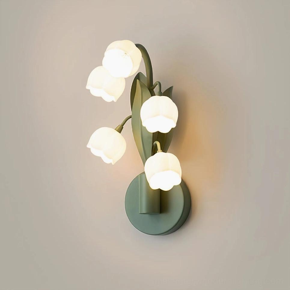 Bell Orchid wall lamp entryway accent fixture botanical design mid-century modern minimalist interior styling