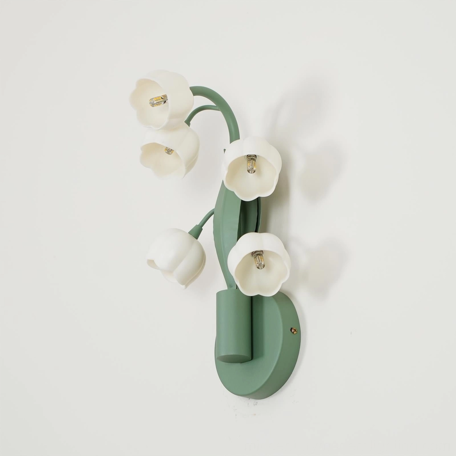 Bell Orchid wall lamp warm fresh style five frosted polycarbonate bell-shaped frosted shades sculptural form
