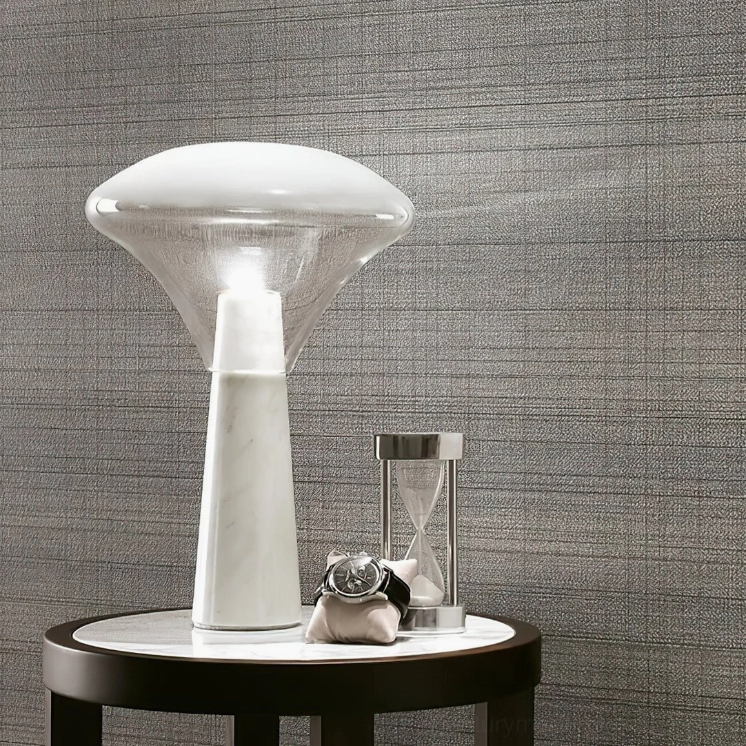 Bella table lamp on modern bedside, marble base with integrated LED light diffusion