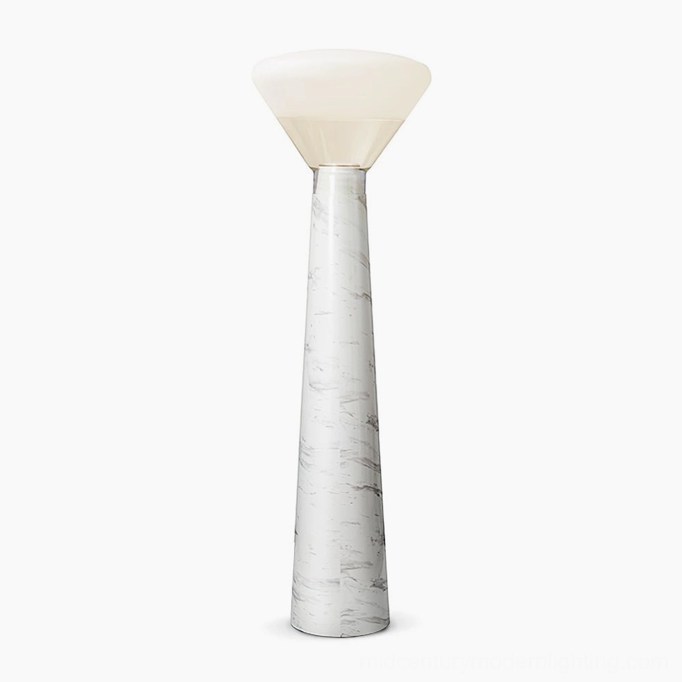 Bella marble floor lamp frontal view minimalist white background modern standing light