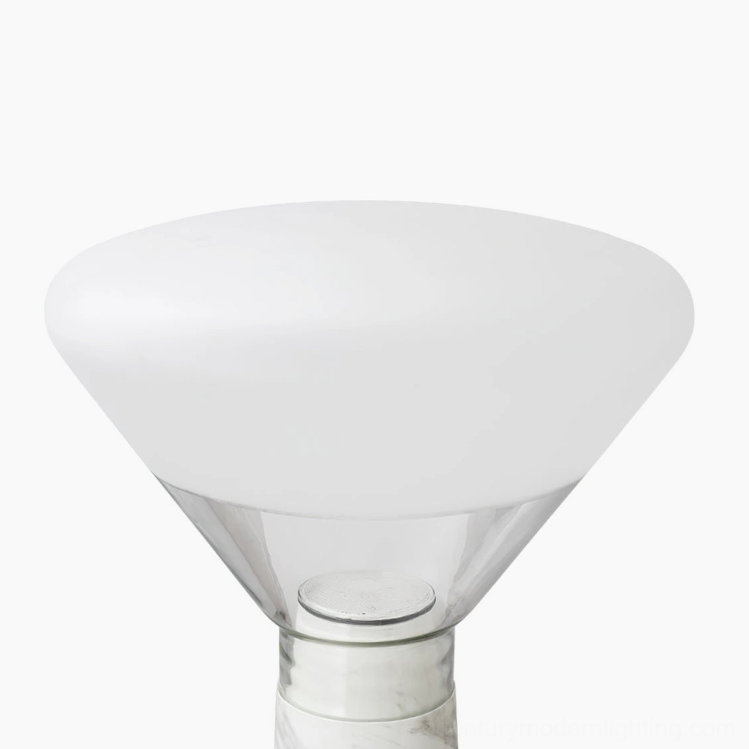 Bella marble floor lamp frosted glass diffuser PAR38 close-up precision engineering