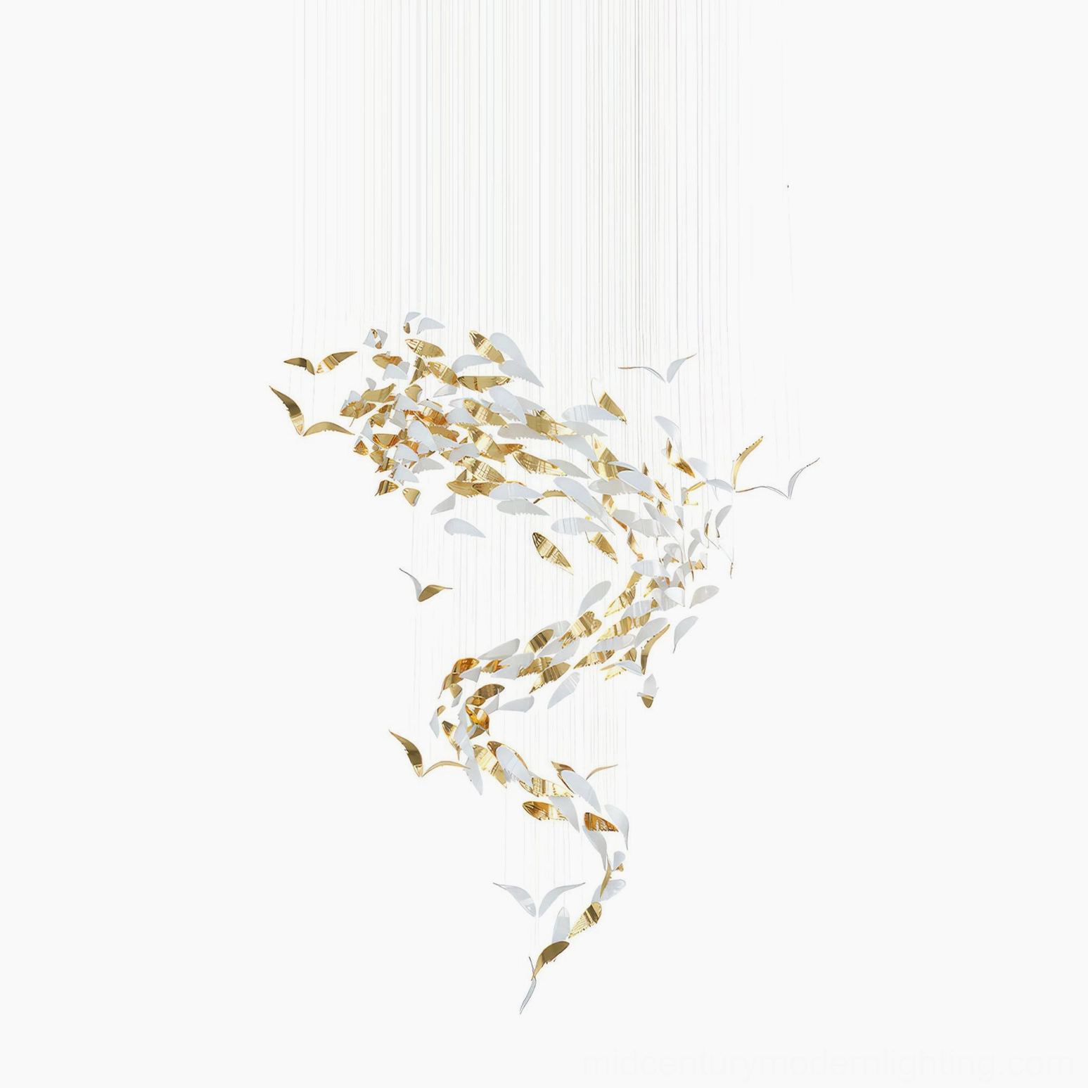 Bennett Wings Chandelier installation context in high-ceiling grand foyer space demonstrating scale impact and sculptural presence for luxury residential