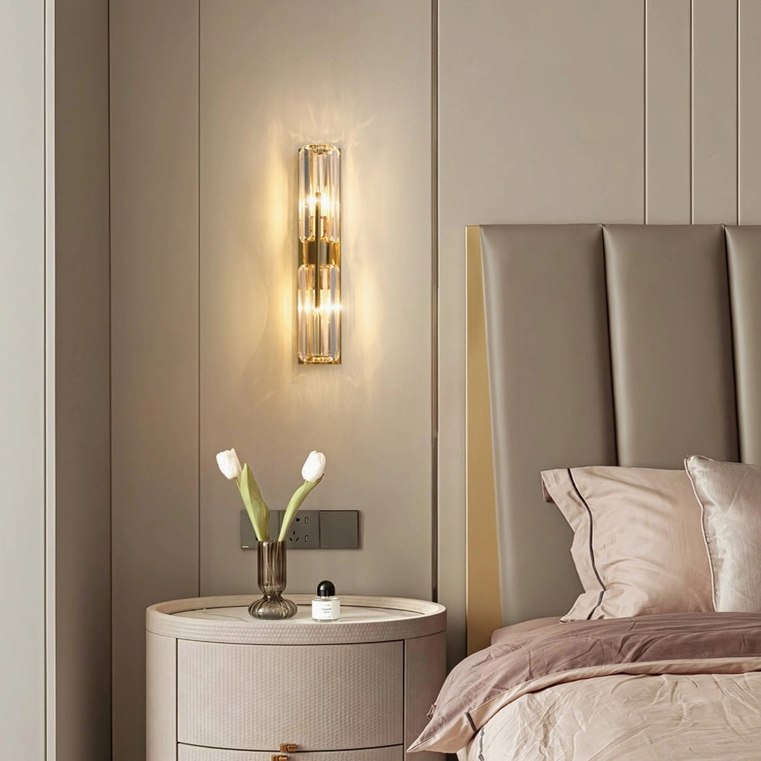 Bepuzz Crystal Wall Lamp – statement size scale showing full vertical proportions on interior wall