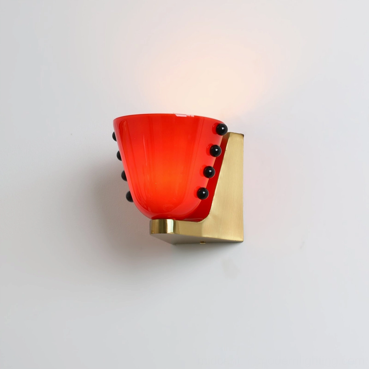 Close-up detail of Berries wall sconce showing hand-blown glass texture and black bead vertical embellishment pattern