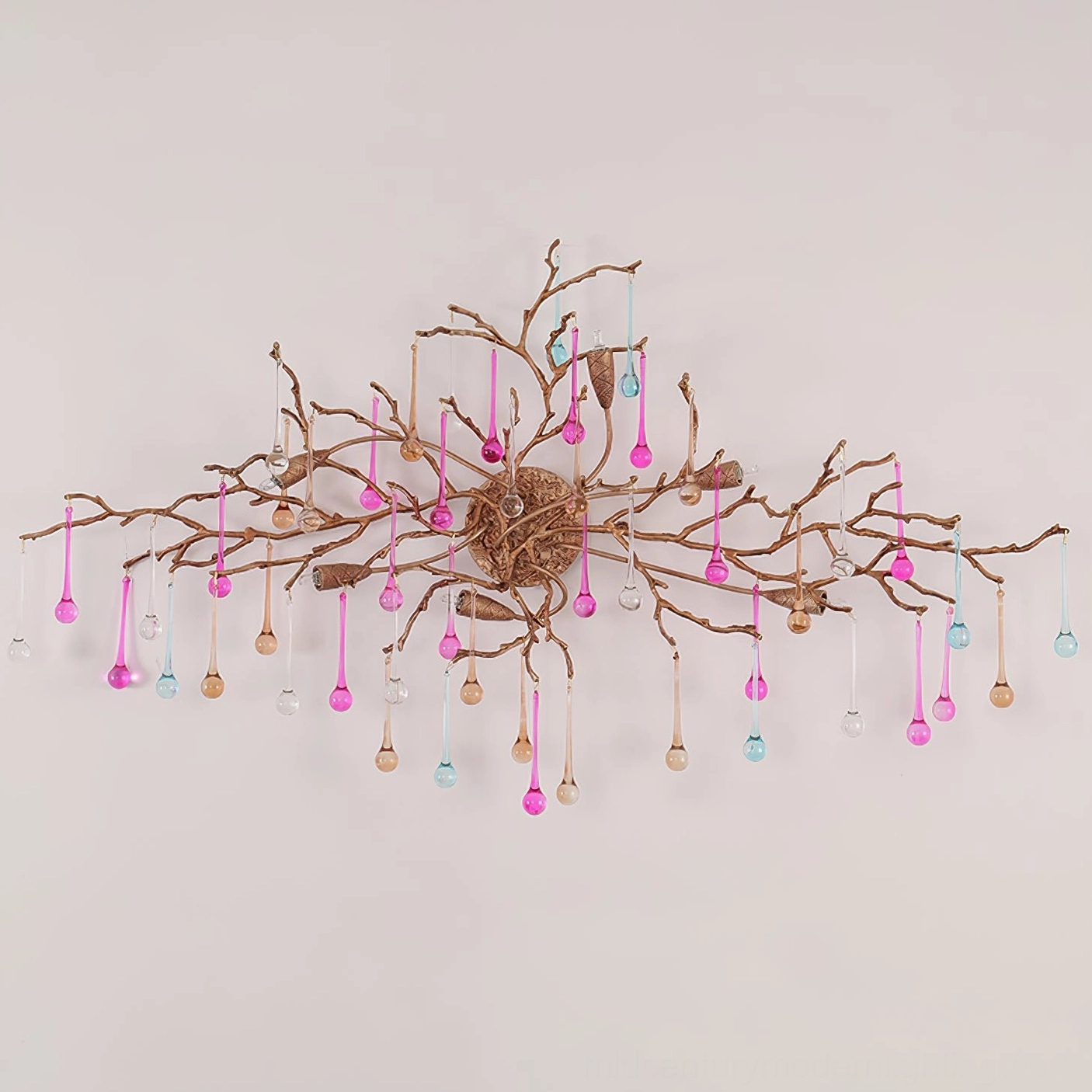 Bijout wall lamp featuring Edison bulb warm glow with brass and glass mid-century modern design