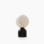 Billy alabaster marble table lamp front view studio minimalist two-tone design