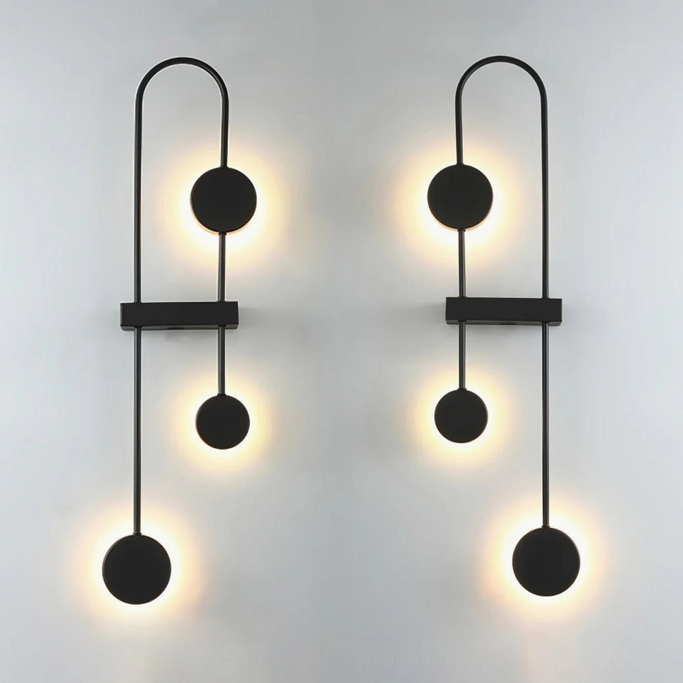 Matte black molecular wall sconce available in warm white and cool white LED options