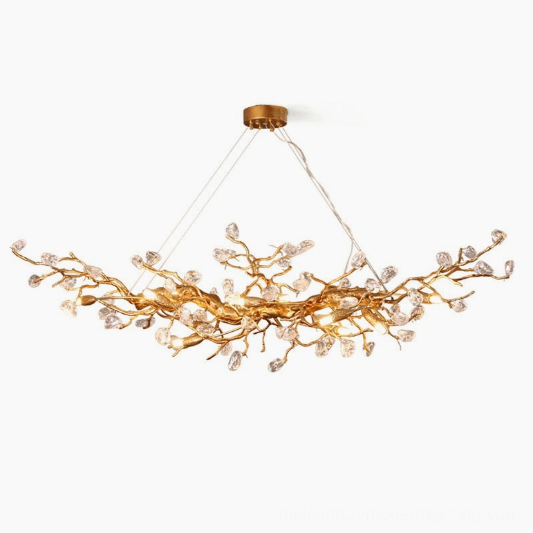Bloom Branch Chandelier 55.1 x 23.6 x 15.7 inches antique bronze brass and crystal chandelier fixture