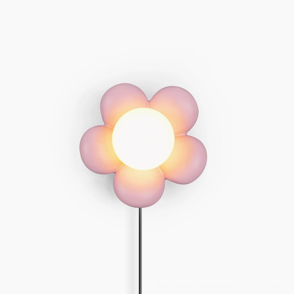 Bloom flower wall lamp product lifestyle shot minimalist modern interior design aesthetic