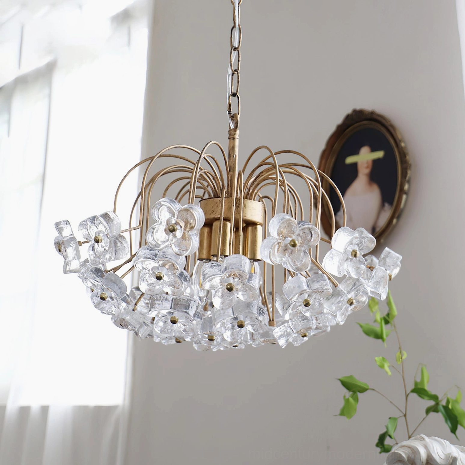 Small Blossom pendant light (40cm diameter) demonstrating compact size suitable for varied ceiling heights