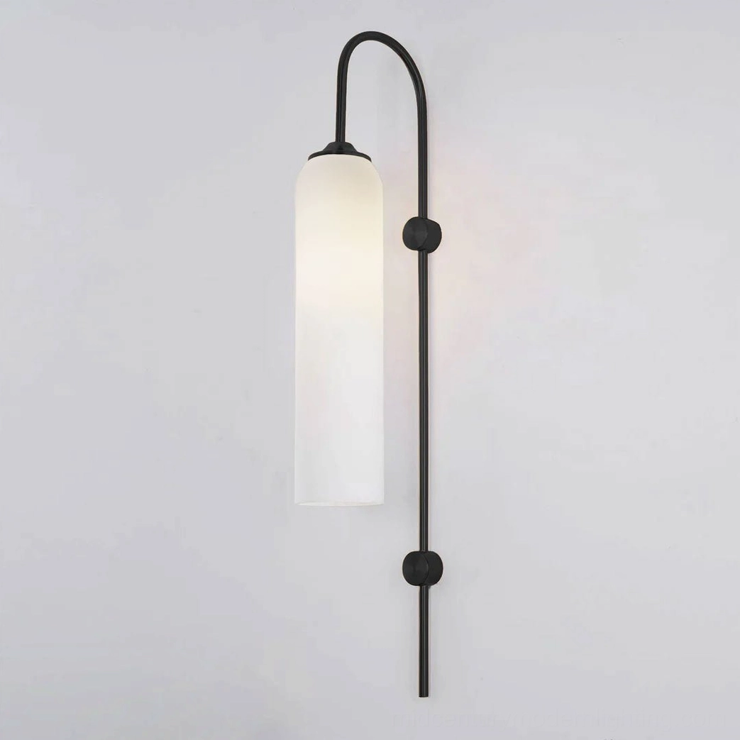 Blue glass wall sconce with oceanic tranquility tone creating contemporary accent lighting statement