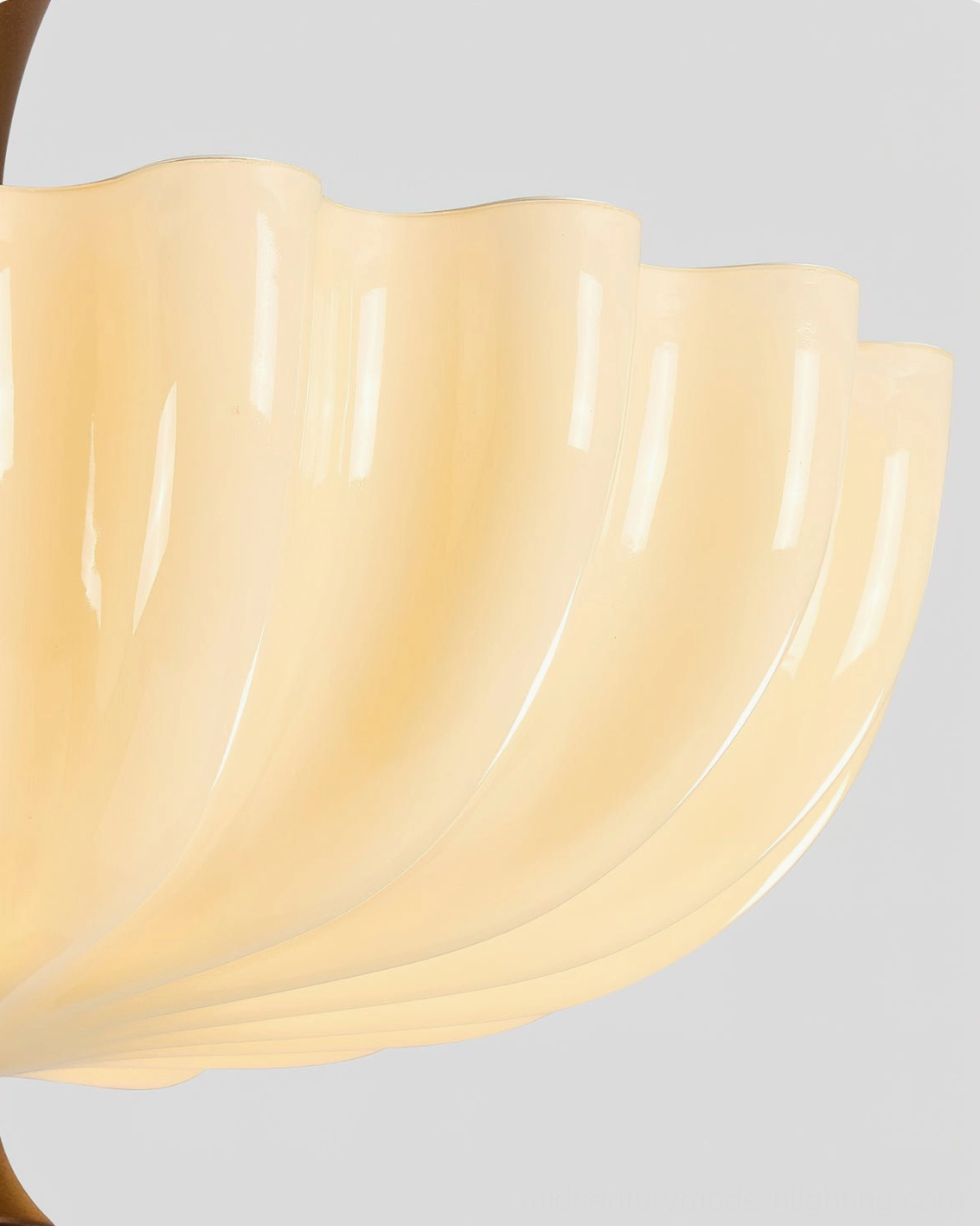 Bofea scalloped semi-flush ceiling lamp alternative view showing design architecture and proportions